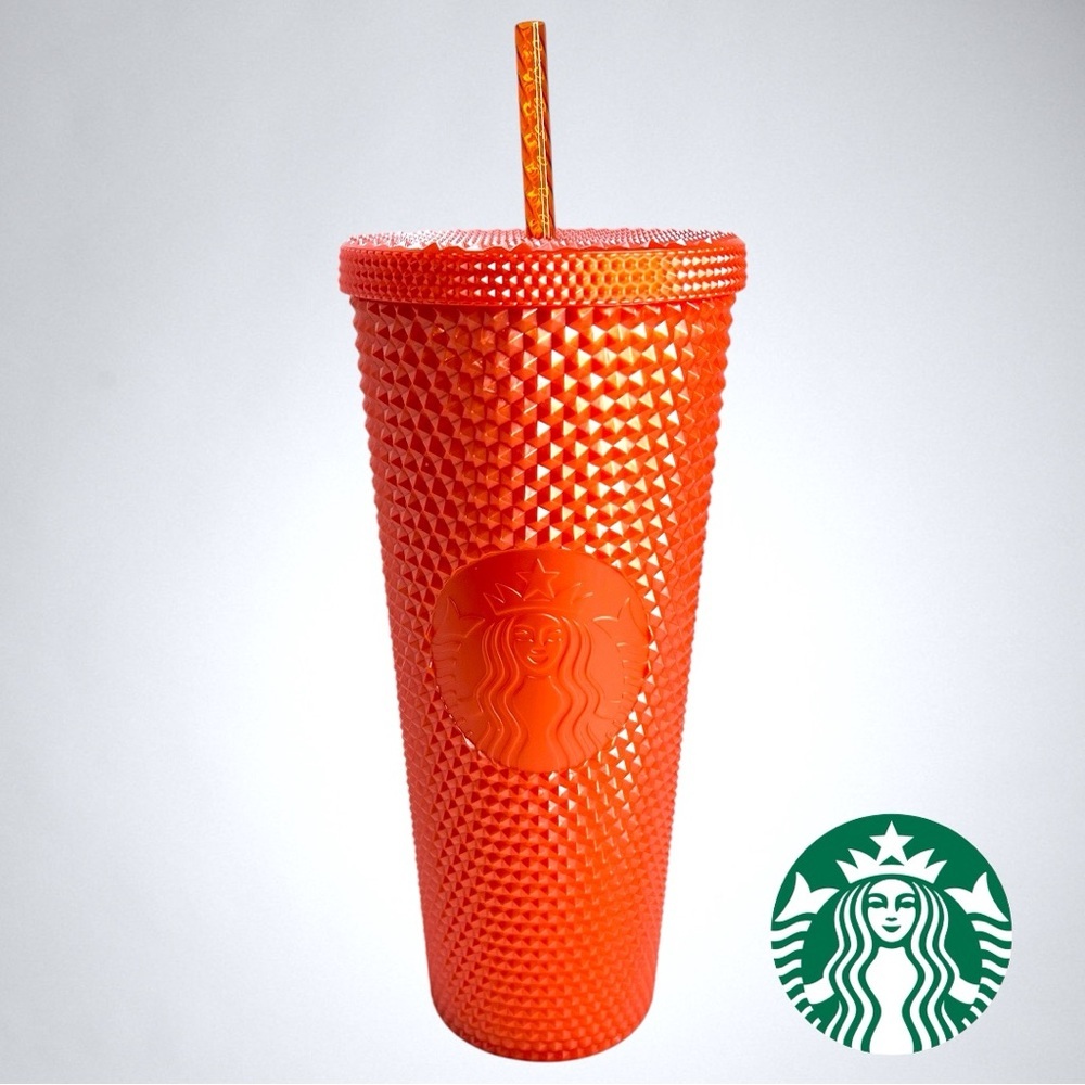 Starbucks Limited Edition Studded Tumbler Orange 2022 Halloween Venti 24 oz NWT - Picture 2 of 7